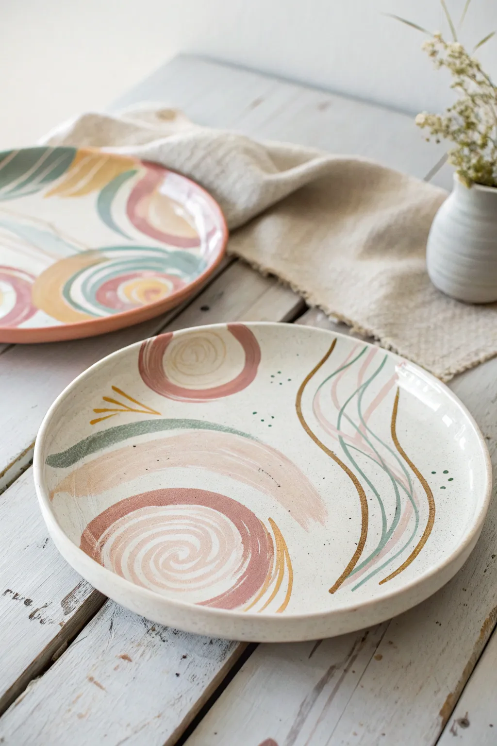 Let your creativity flow with abstract expressions on ceramic – where art meets simplicity.