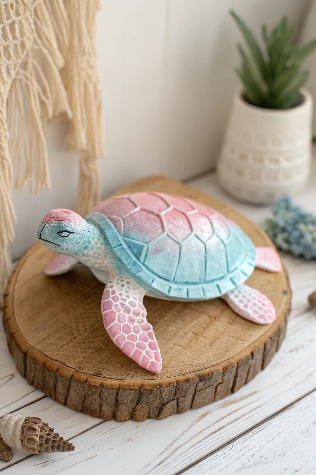 Blended Color Magic: Transform your ceramic turtle with a mesmerizing ombre effect.