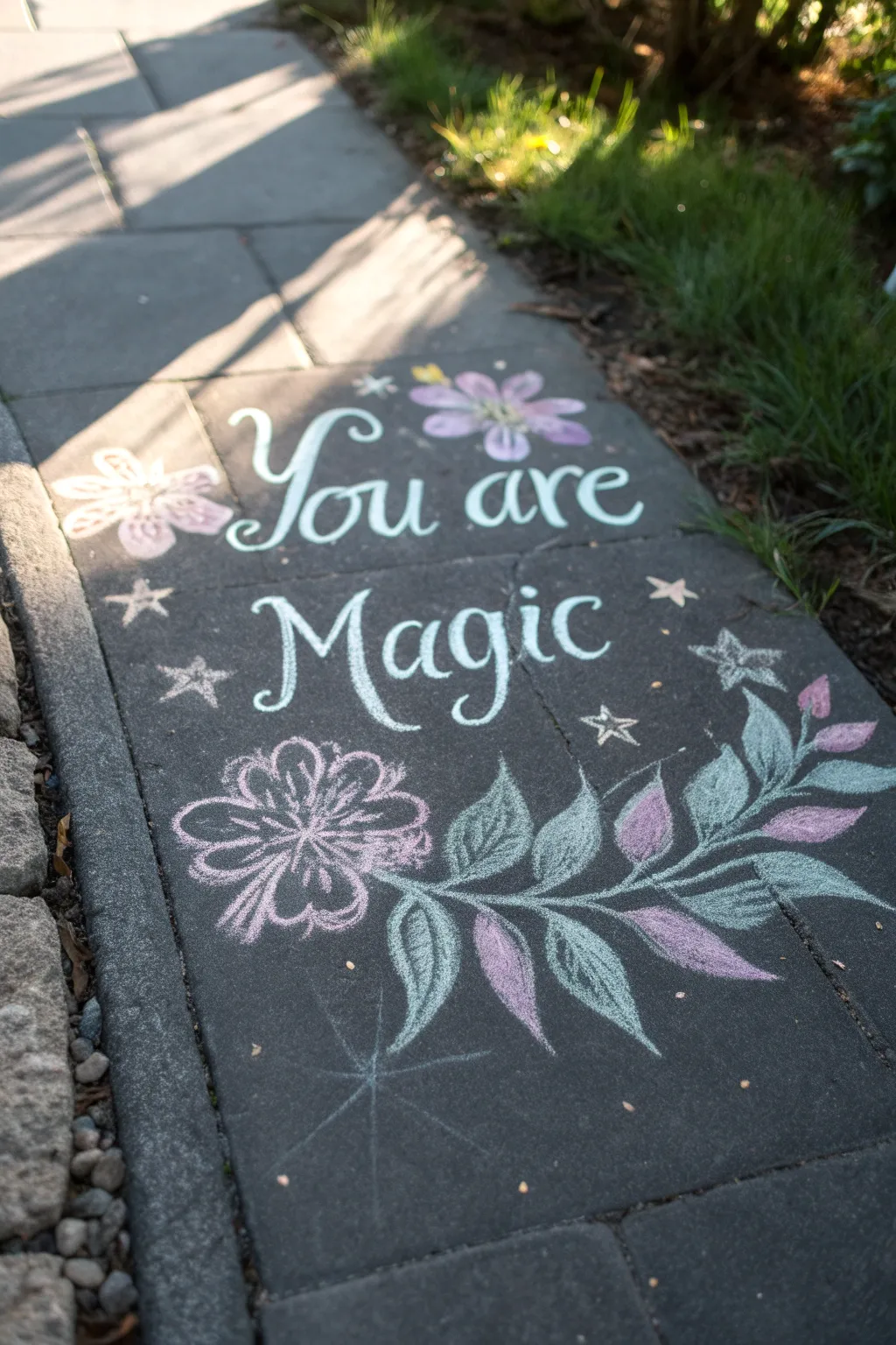 Spread joy and positivity with charming chalk messages like 'You are magic' — a simple yet powerful way to brighten someone's day.
