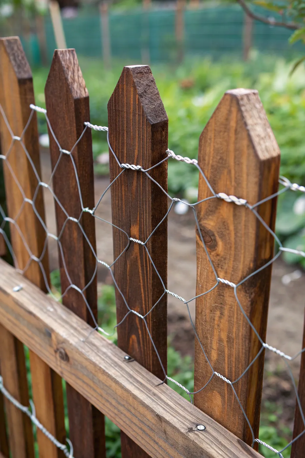Discover the perfect blend of rustic charm and modern design with this DIY wire and wood picket fence idea.