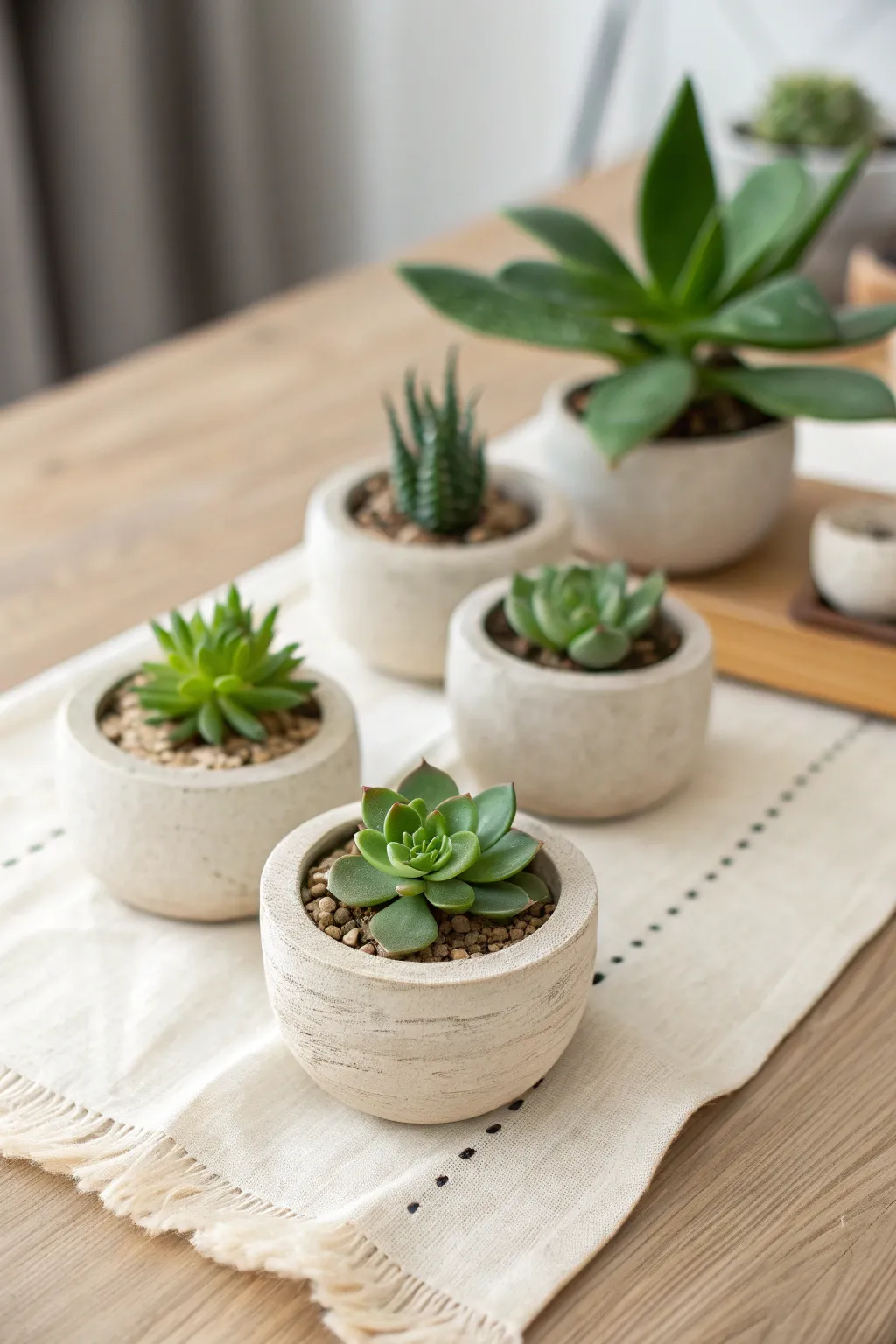 Embrace simplicity and style with a chic succulent centerpiece that brings effortless elegance to your table.