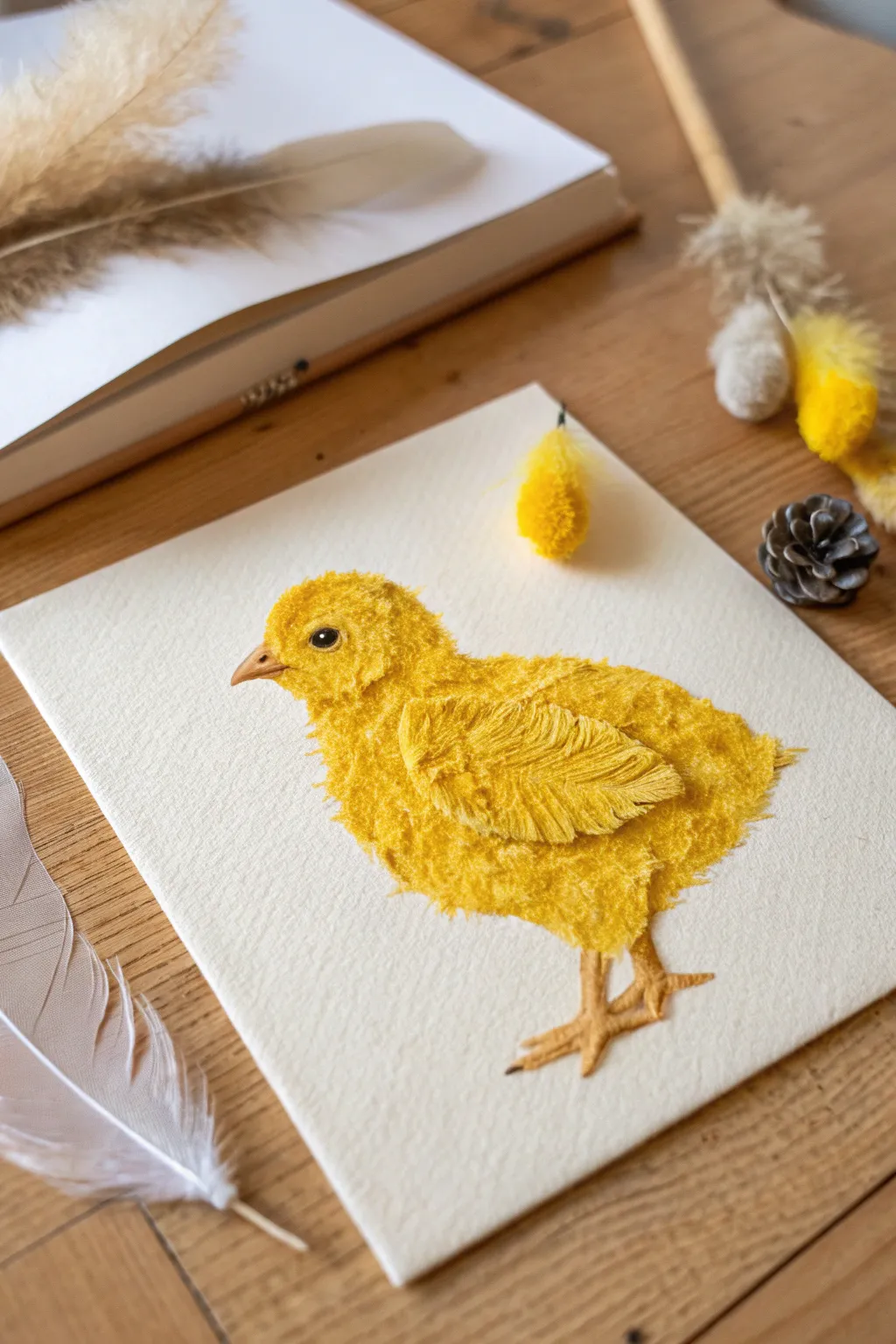 Craft your own textured chick masterpiece with a simple loofah and paint for a touch of boho charm!