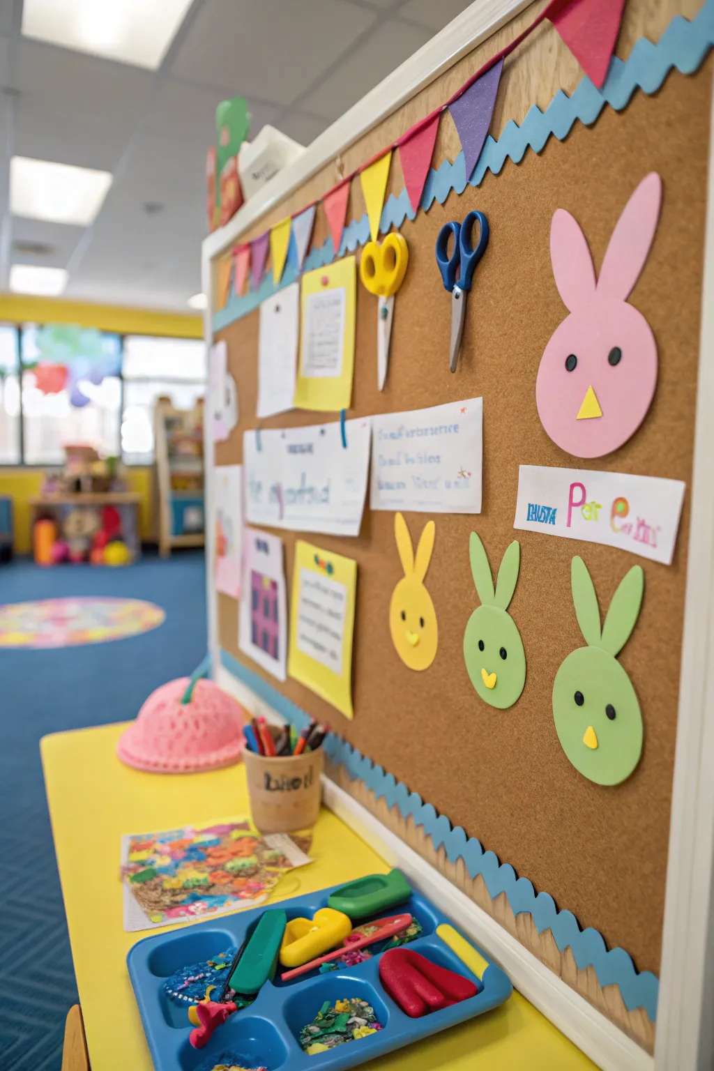 A crafty corner to showcase kids' Peeps creations.