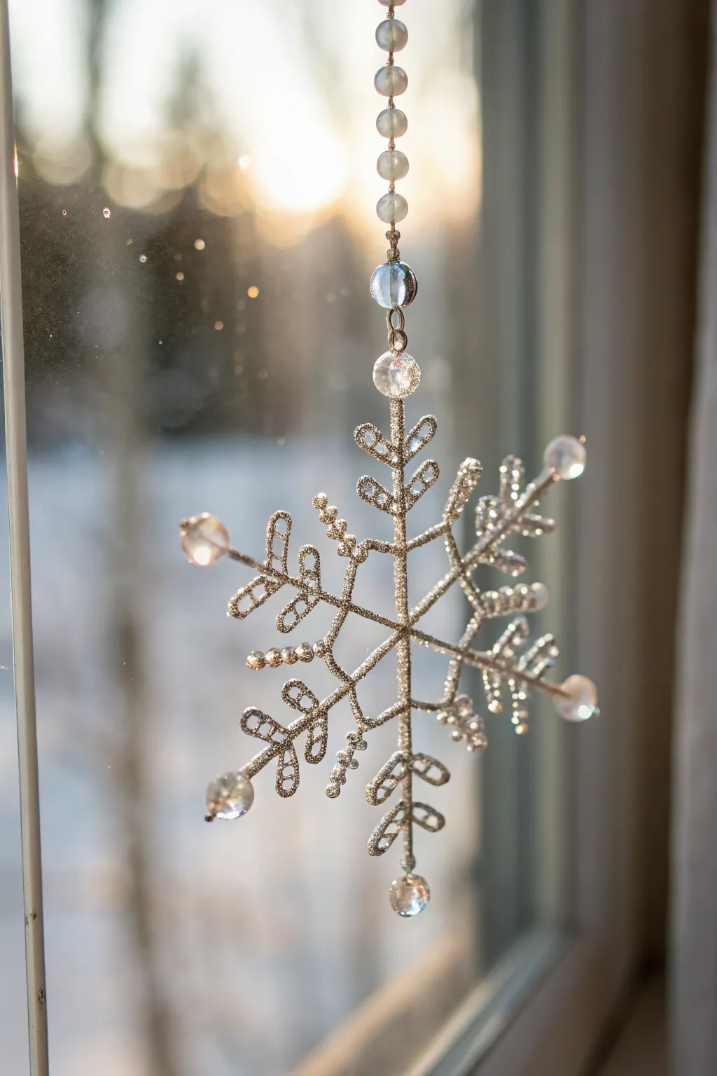 Capture the magic of winter with handcrafted beaded snowflakes—perfect for adding a touch of sparkle to your holiday decor.