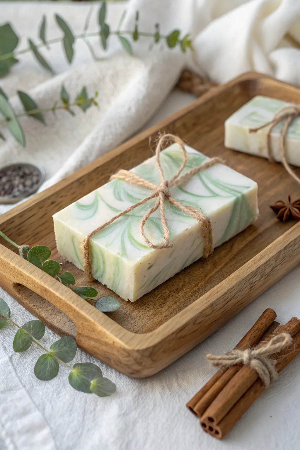 Elevate your Christmas goodie bags with this artisanal peppermint soap bar, a blend of indulgence and simplicity.