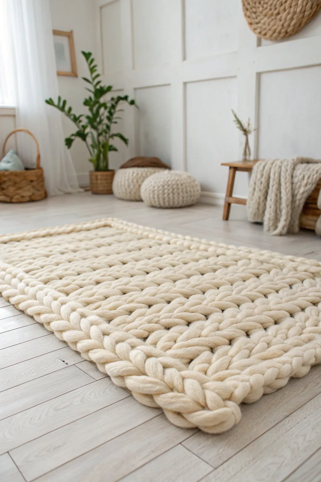 Embrace warmth and style with a chunky knit rug that transforms any space into a cozy haven.
