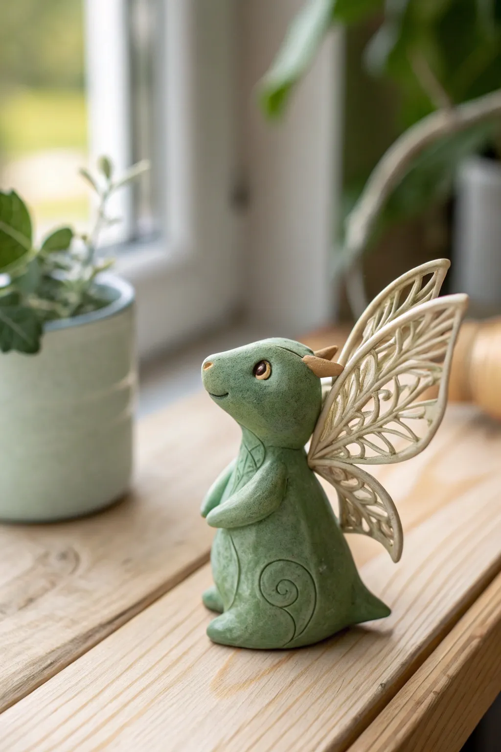 Unleash your creativity with this enchanting clay fantasy creature, where minimalist elegance meets bohemian charm.
