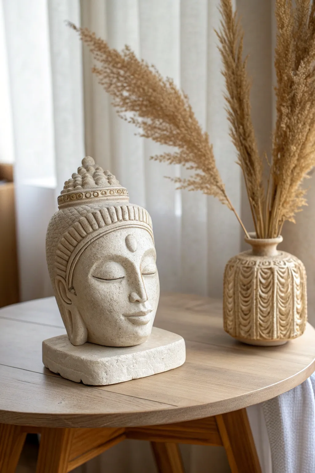 Celebrate the beauty of diversity with this minimalist clay face sculpture, a harmonious blend of cultural artistry and Scandinavian simplicity.