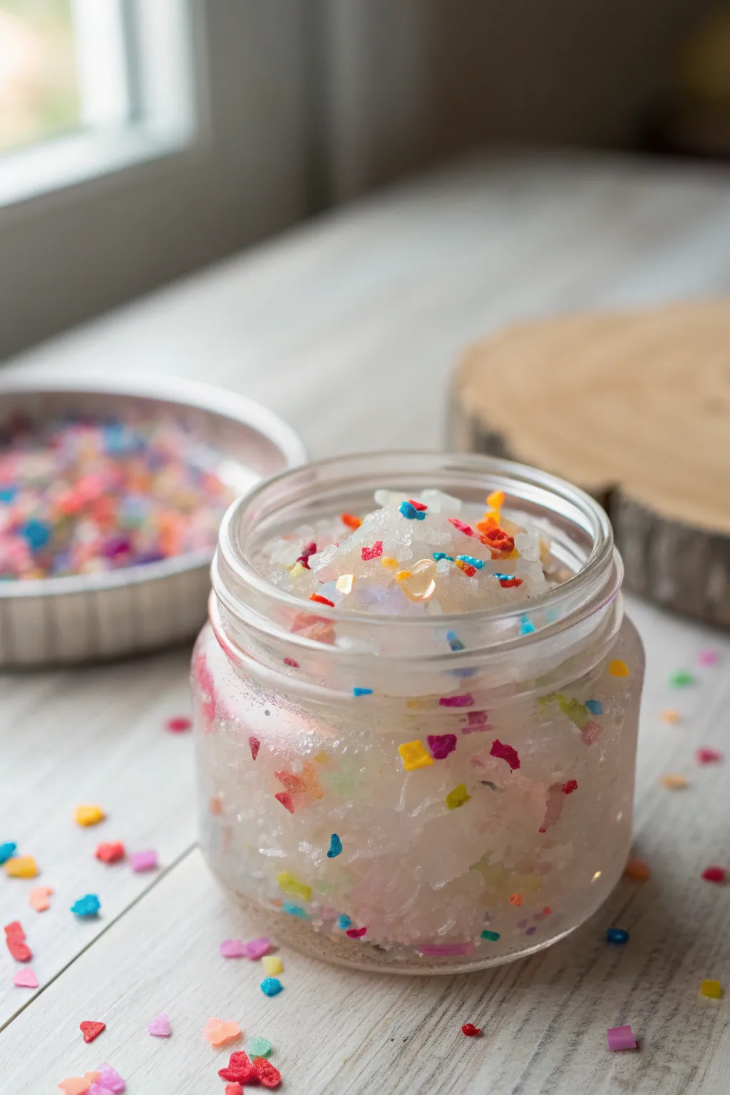 Celebrate in style with our Confetti Celebration Slime – a party in a jar, crafted for joy!