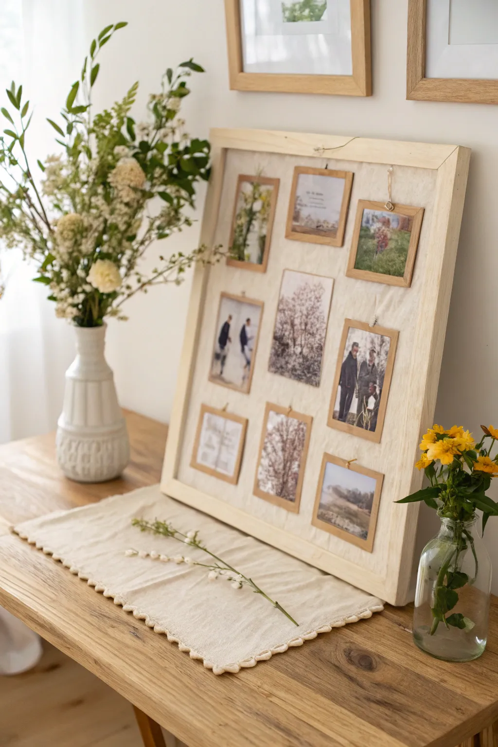 Celebrate your roots with a charming family tree collage that blends vintage elegance with minimalist beauty.