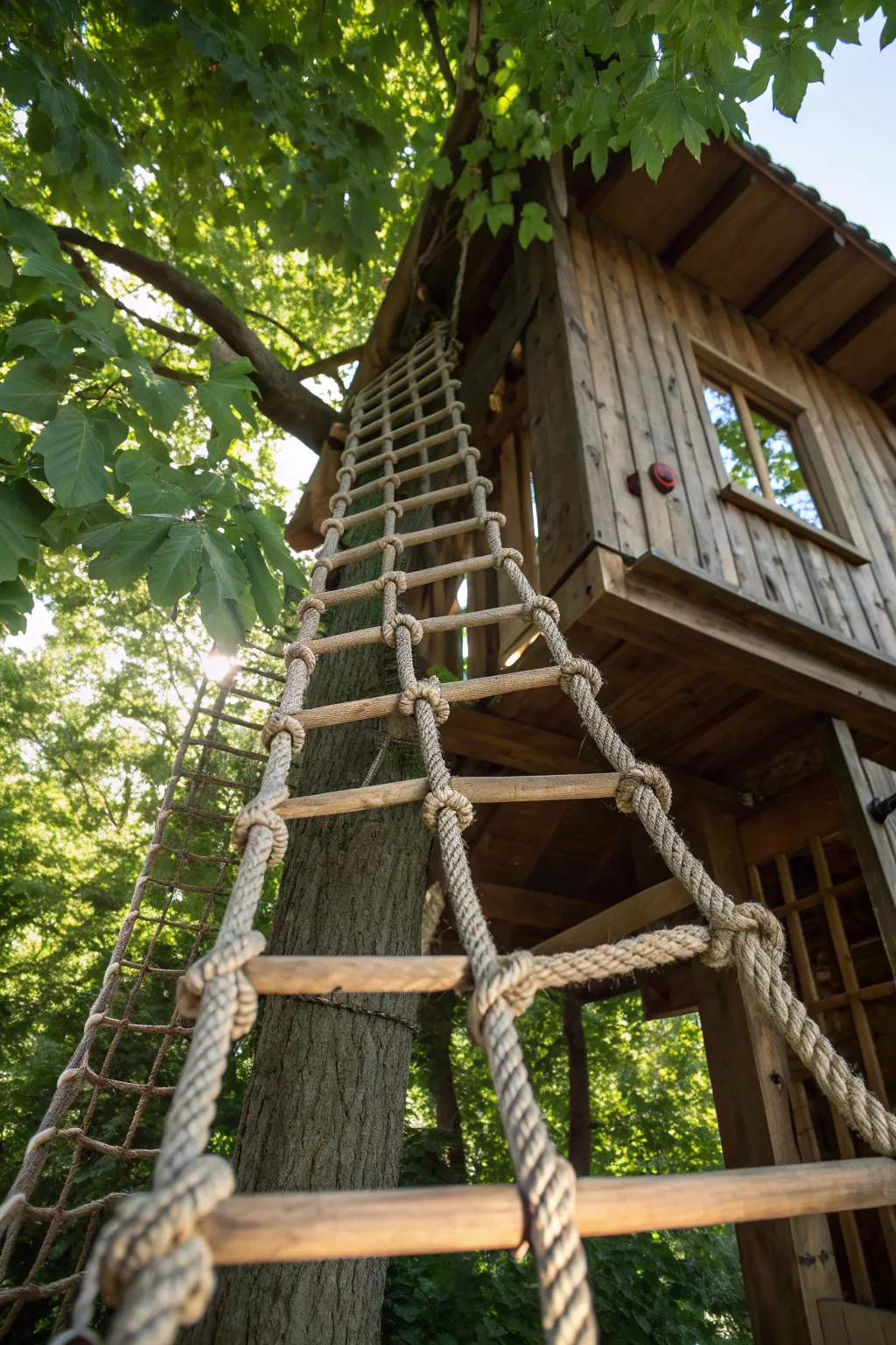 Elevate your treehouse adventure with a rope ladder that's as sturdy as it is stylish.
