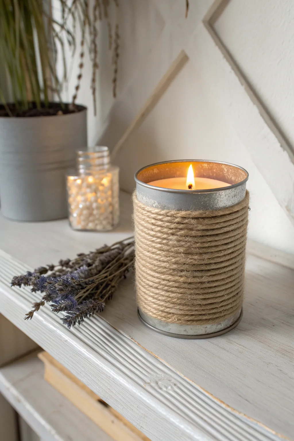 Embrace cozy, handcrafted elegance with this charming tin can candle holder. Perfect for adding warmth and style to any space.