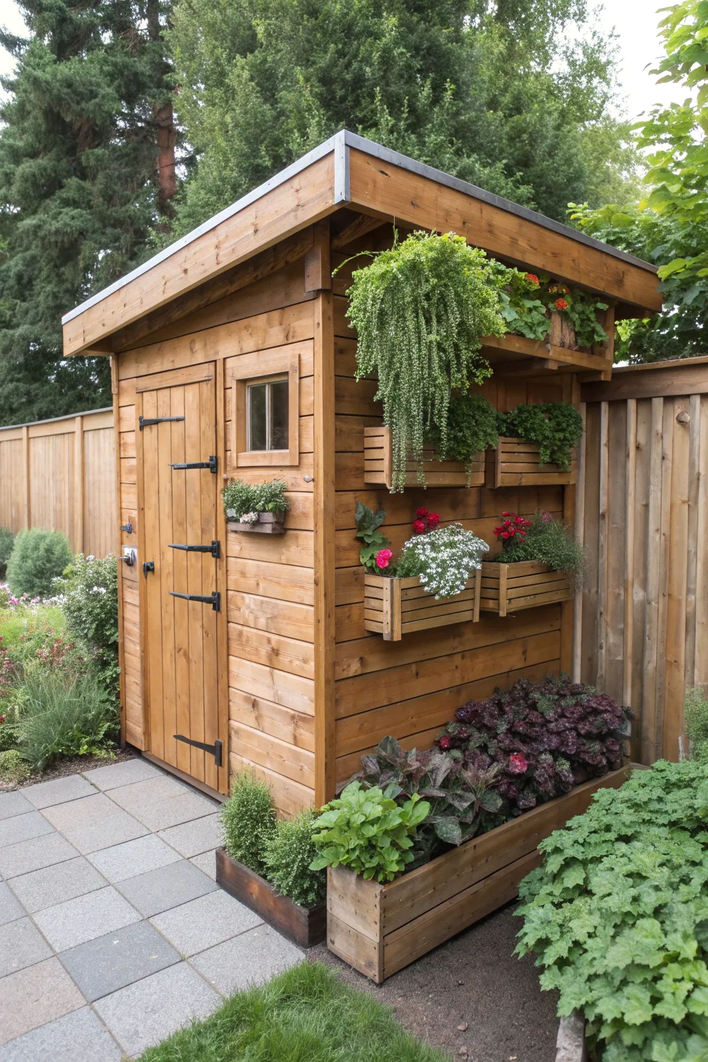 Elevate your garden space with a beautifully crafted corner shed that breathes life into your backyard.