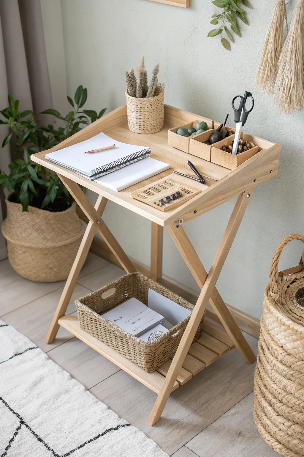 Transform your craft nook with this versatile foldable desk—where creativity meets minimalist elegance.