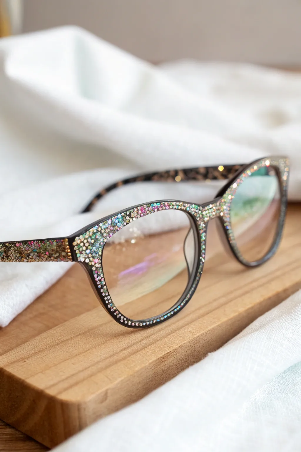 Add a touch of sparkle to your style with these sequined spectacles, perfect for lighting up any evening!