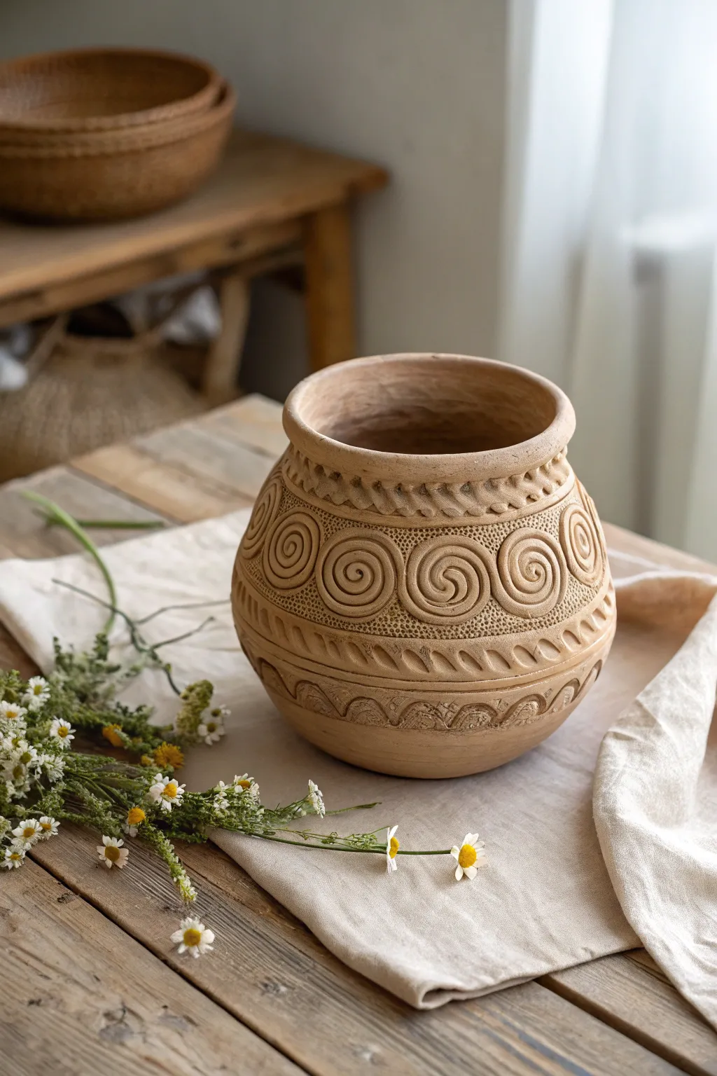 Reviving ancient artistry: A stunning coil pot that marries timeless technique with modern minimalism.