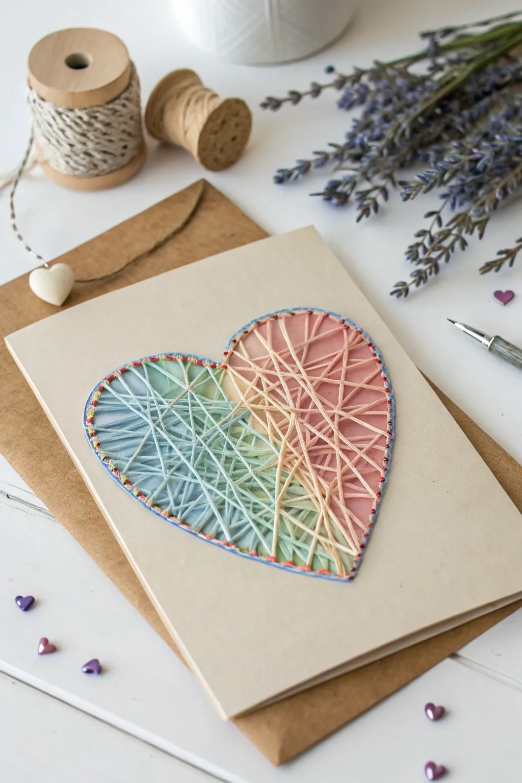 Celebrate Mother's Day with a heartfelt touch of creativity and warmth. 🌸✨ #StringArtHeart #MinimalistCrafts #MothersDayCard