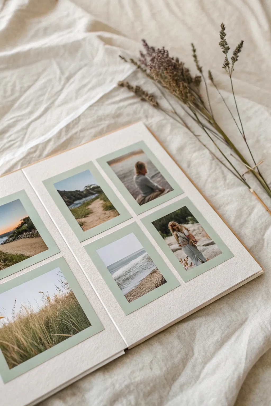Transform your memories with a chic, layered photo grid – a perfect blend of style and organization for your scrapbook.