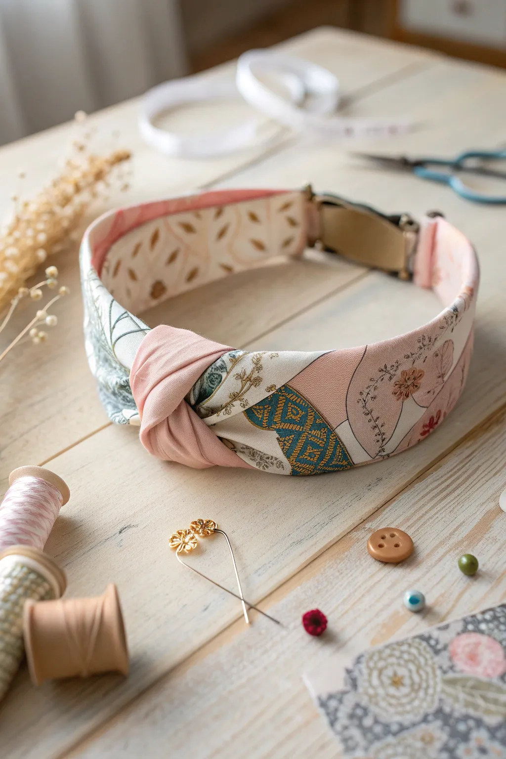 Transform your leftover fabrics into chic headbands that blend style with practicality. Perfect for a touch of color and elegance.