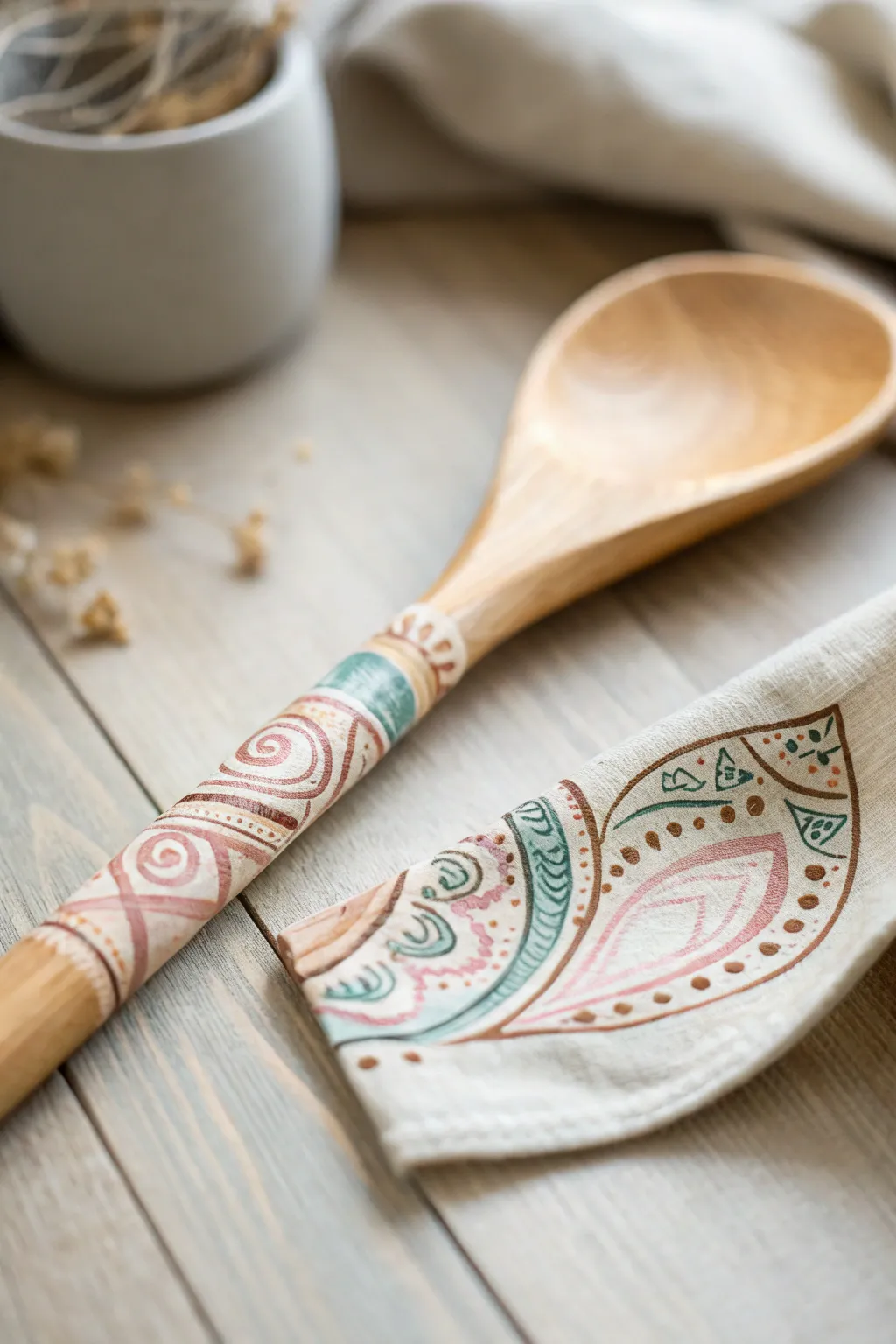 Elevate your kitchen with a touch of artistic flair: Discover the charm of hand-painted wooden spoons.