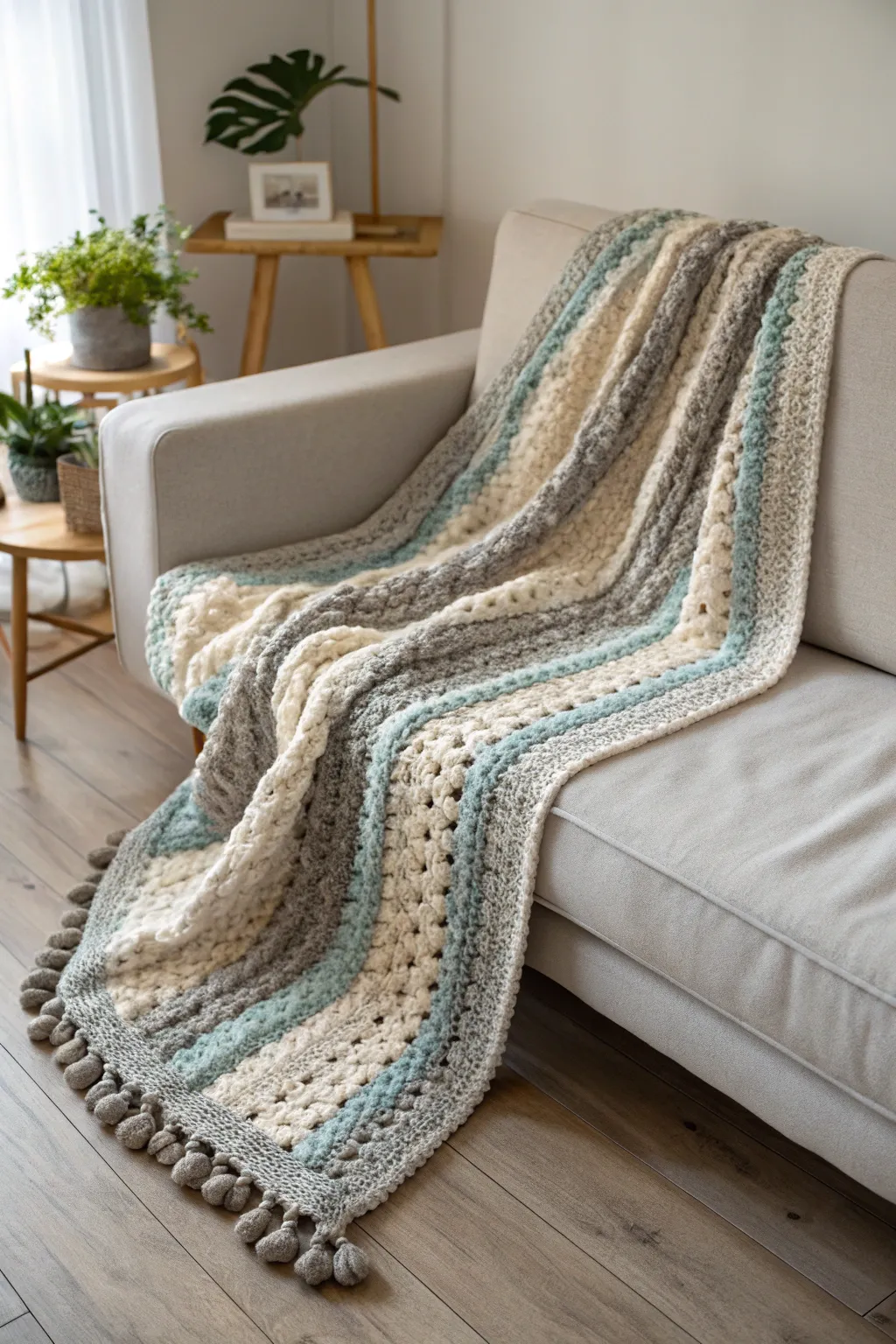 Wrap him in warmth and style with a handmade crochet blanket that’s perfect for cozy moments.