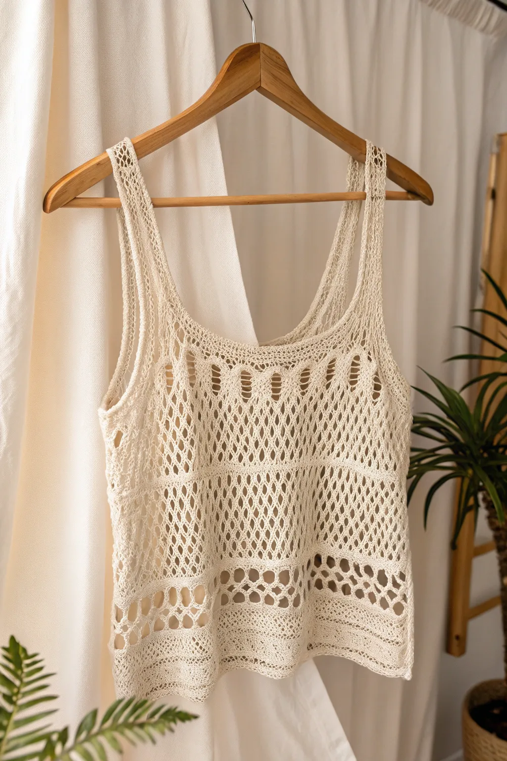 Embrace effortless style with this chic mesh panel crochet top, perfect for sunny days and breezy evenings.