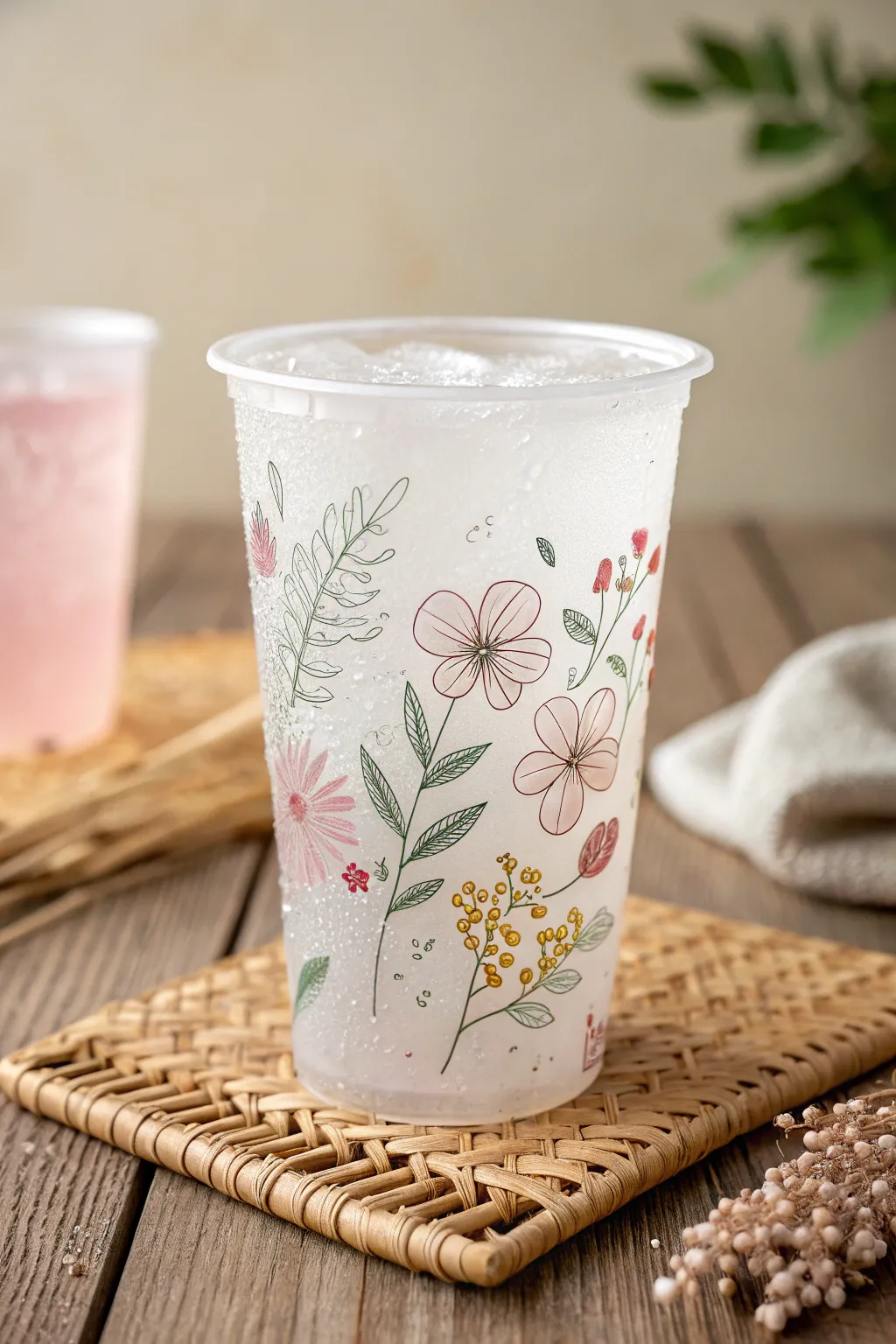 Elevate your summer sips with the artful charm of a custom frosted cup. #CraftedElegance