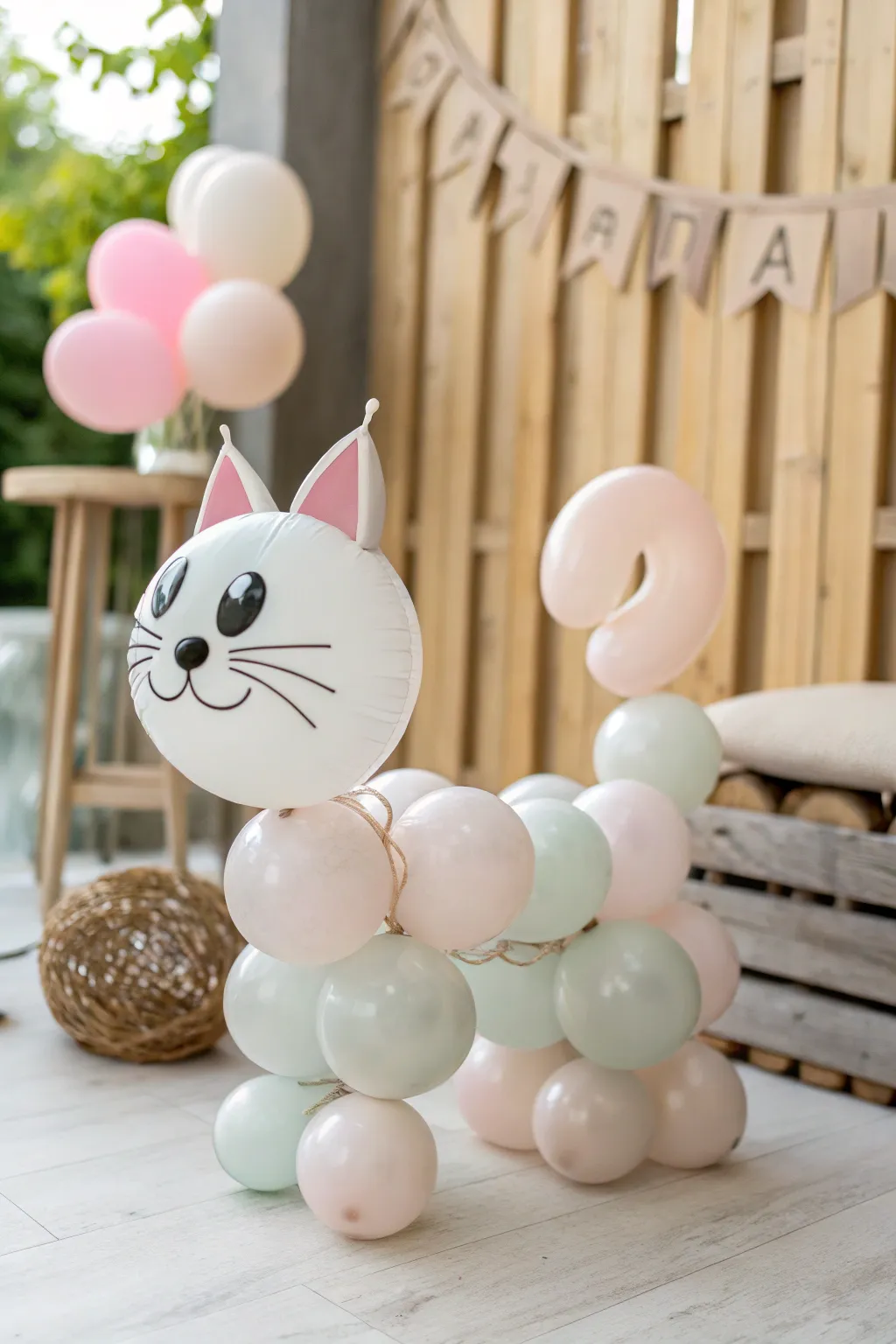 Craft your own charming balloon cat - a delightful blend of minimalist elegance and playful creativity!