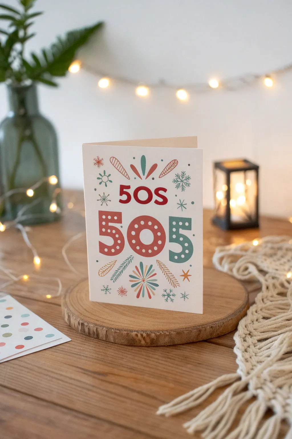 Embrace the nostalgic charm of the '50s with a retro-inspired Christmas card, perfect for spreading festive cheer with a touch of vintage elegance.