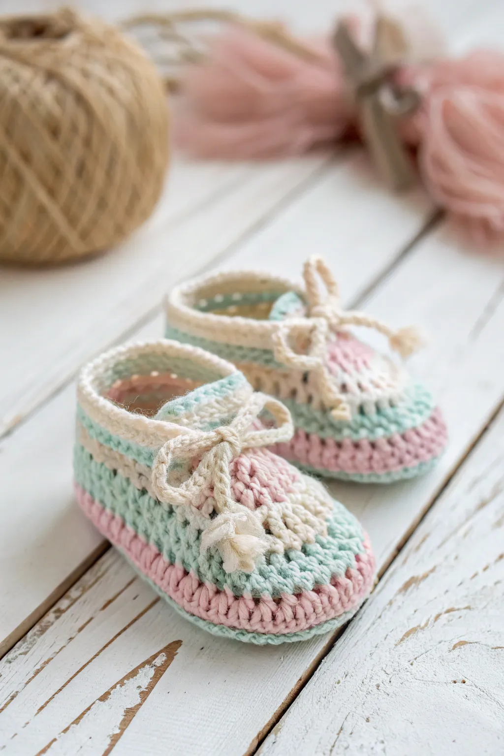 Crafted with love: Adorable crochet baby booties to cherish.