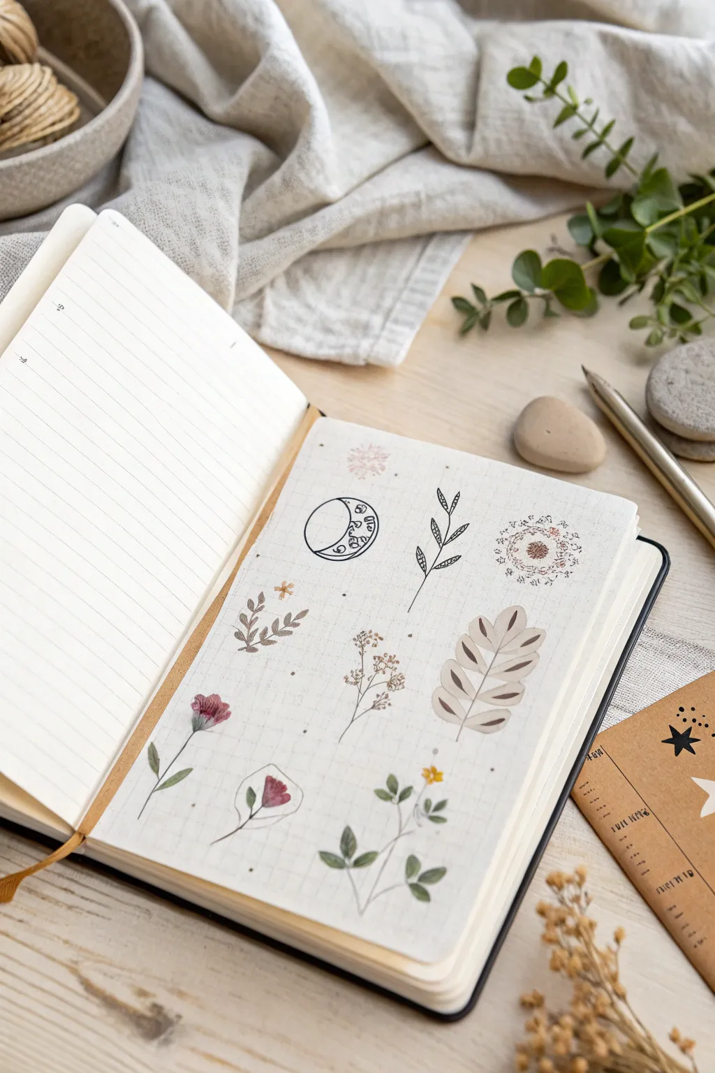 Add a personal touch to your diary with handcrafted stickers—where minimalism meets creativity!