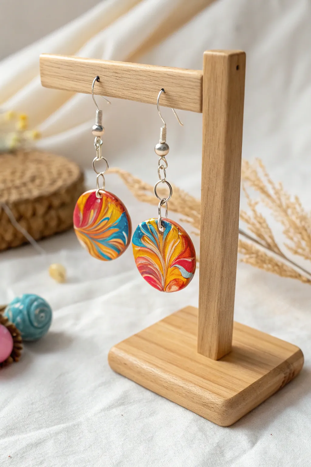 Discover the art of color with these stunning resin earrings, where minimalism meets vibrant expression.