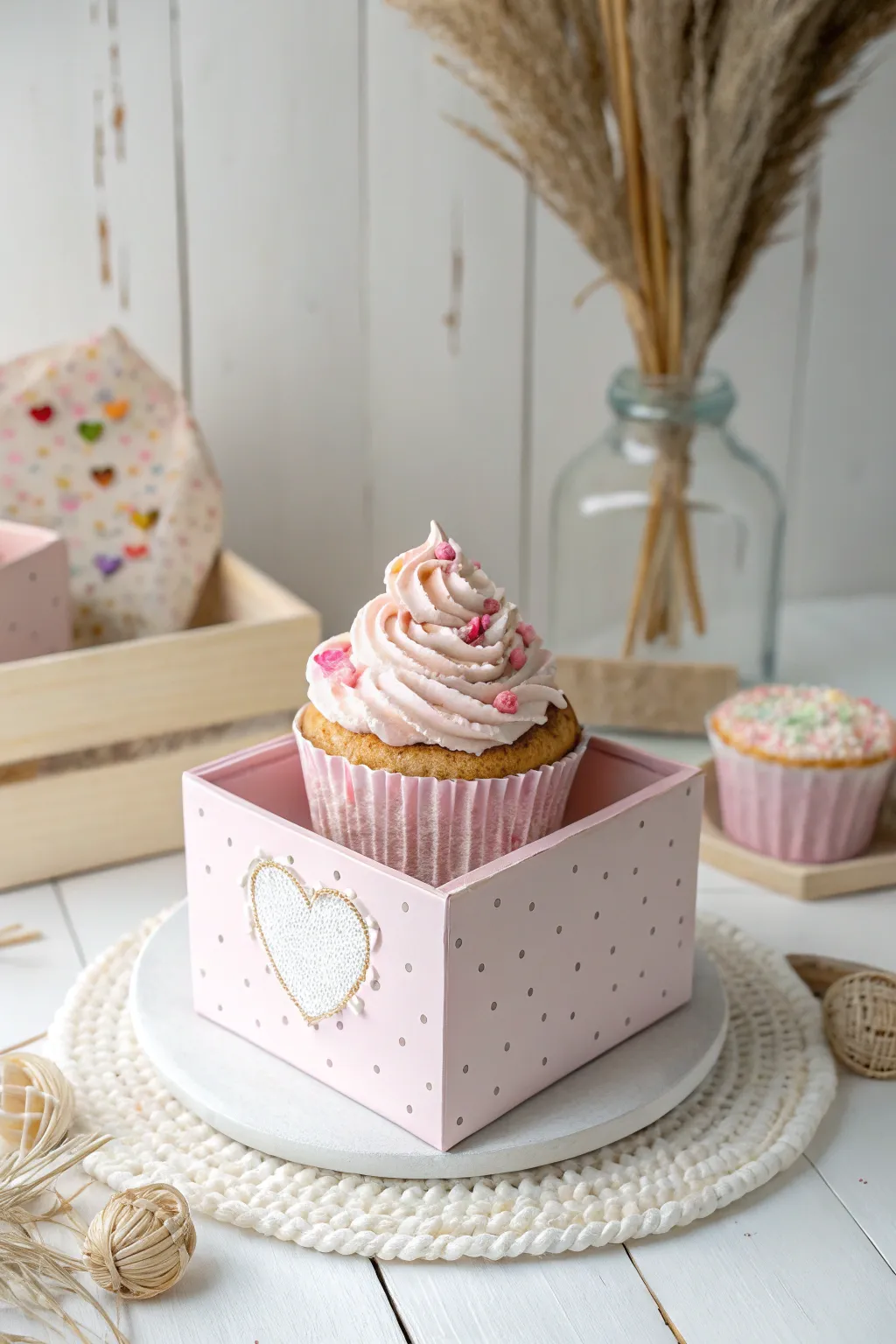 Sweeten up Valentine's Day with this charming cupcake box, perfect for young bakers and lovers of simplicity.