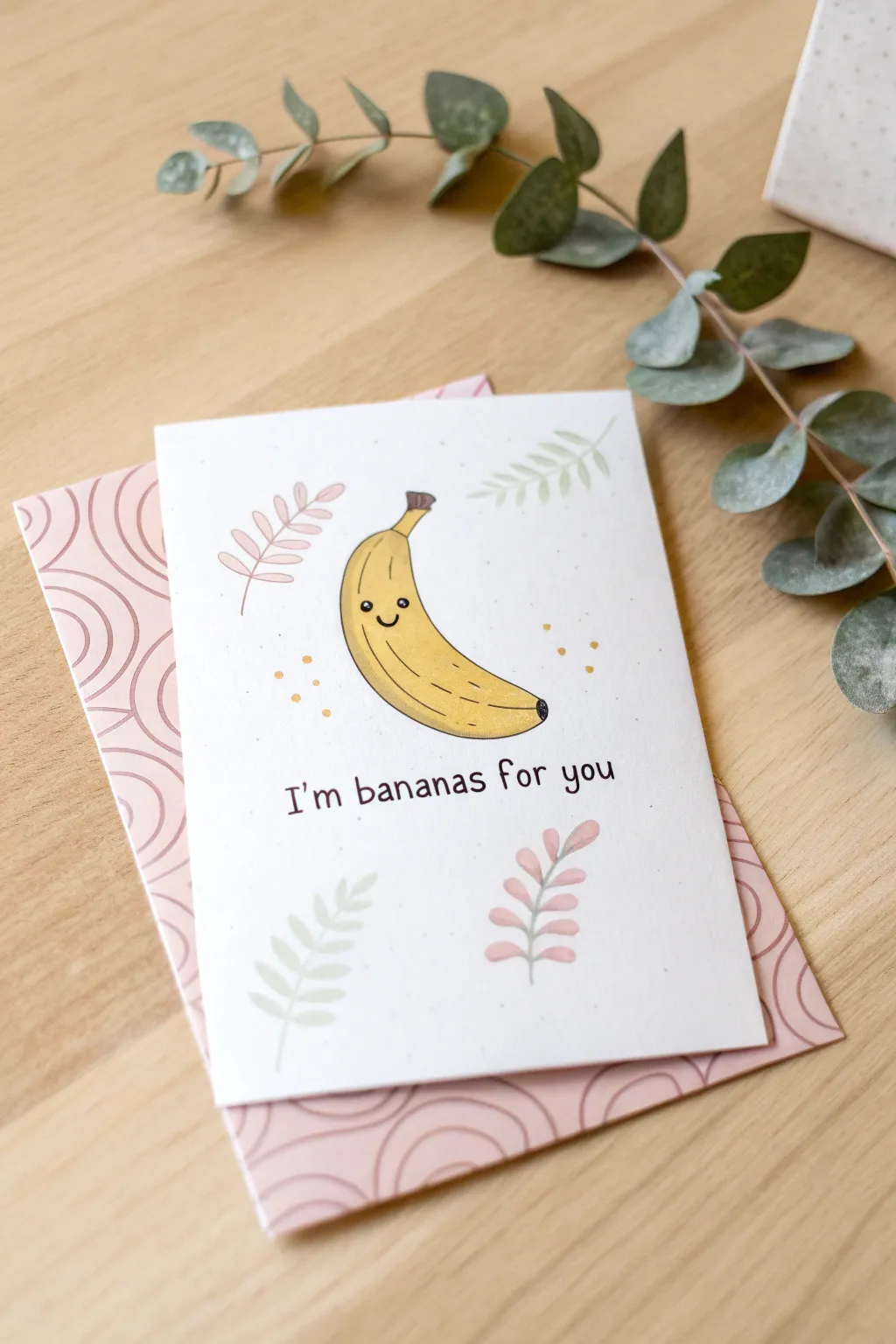 Add a dash of fruity fun to your Valentine's with a charming banana card!