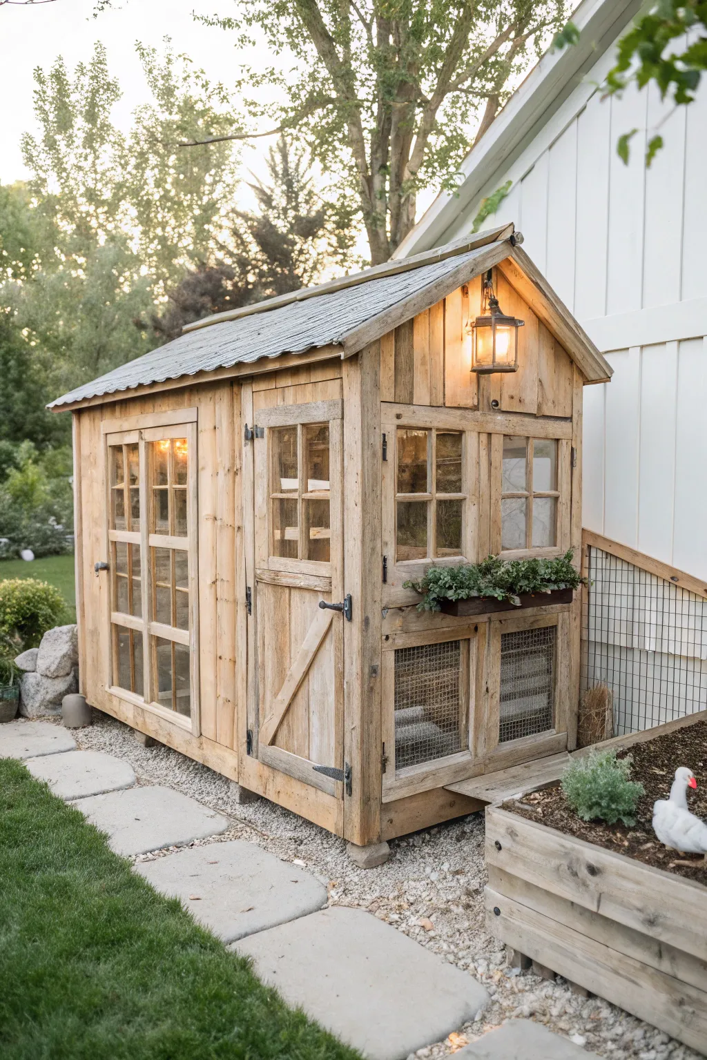 Transform old into gold with this upcycled coop, where eco-friendly meets elegance.