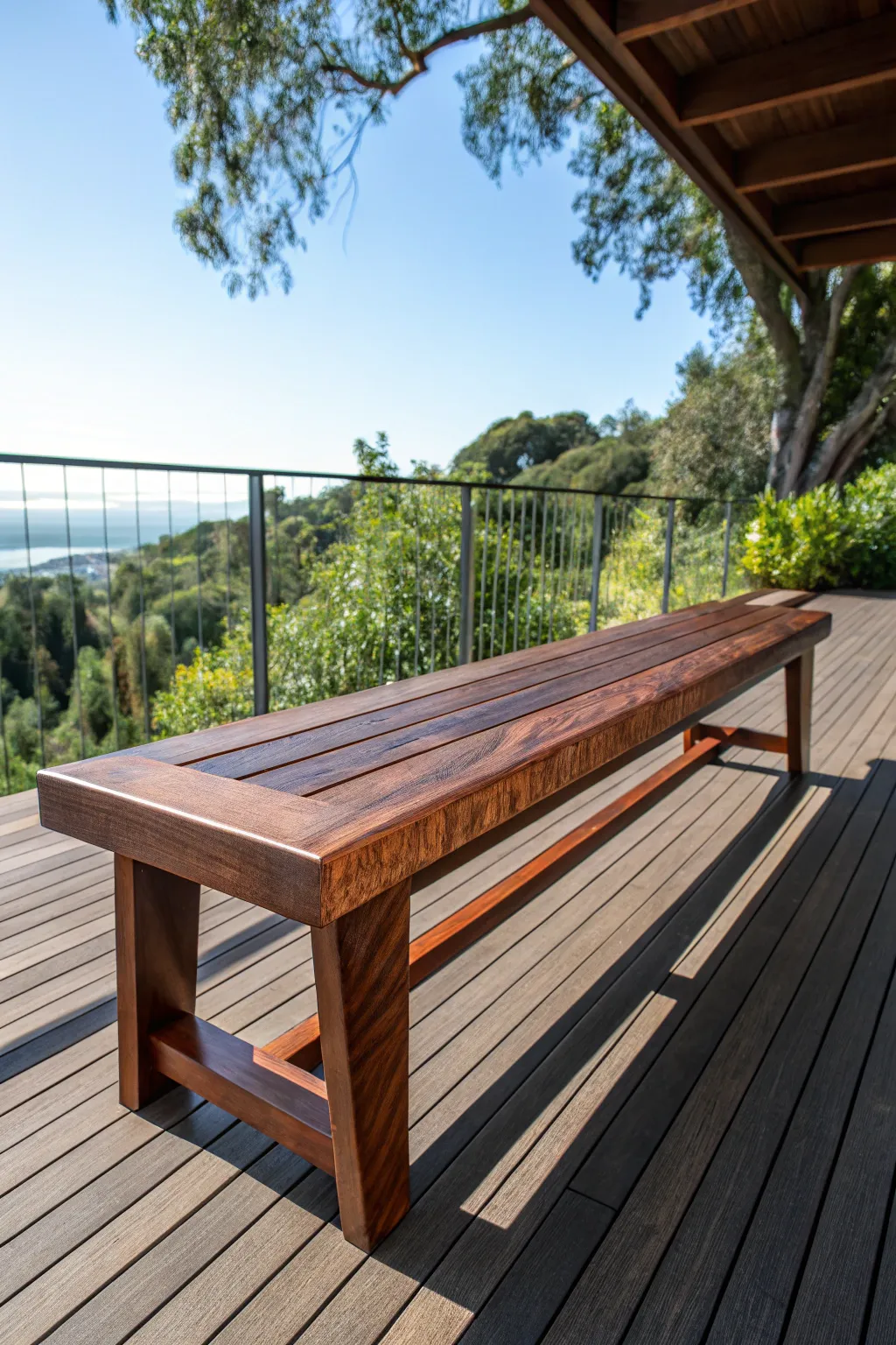 Elevate your deck with the timeless charm and versatility of a handcrafted backless bench.