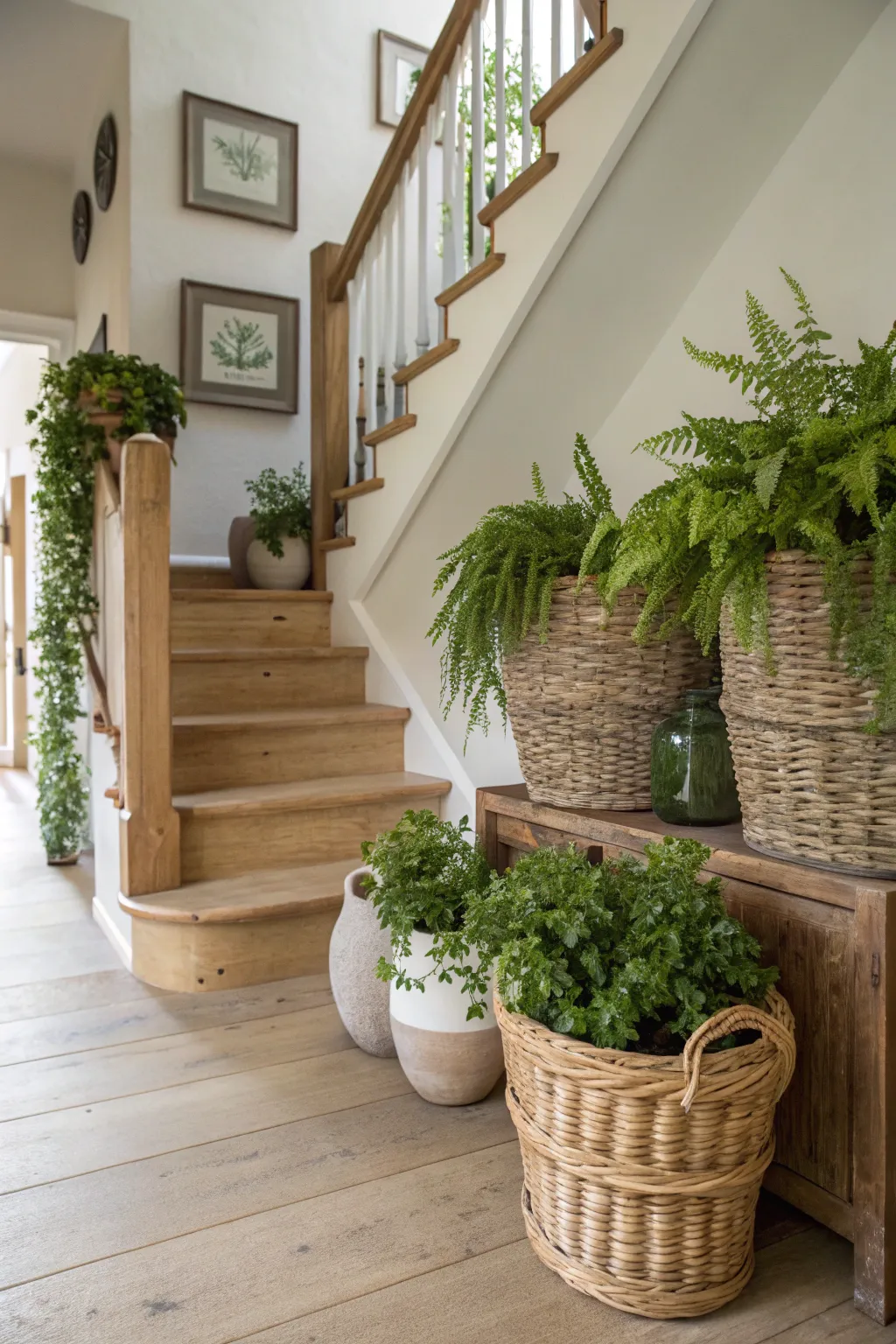 Invite nature indoors with greenery that refreshes your hallway's vibe. 🌿 #NatureLovers #InteriorInspiration