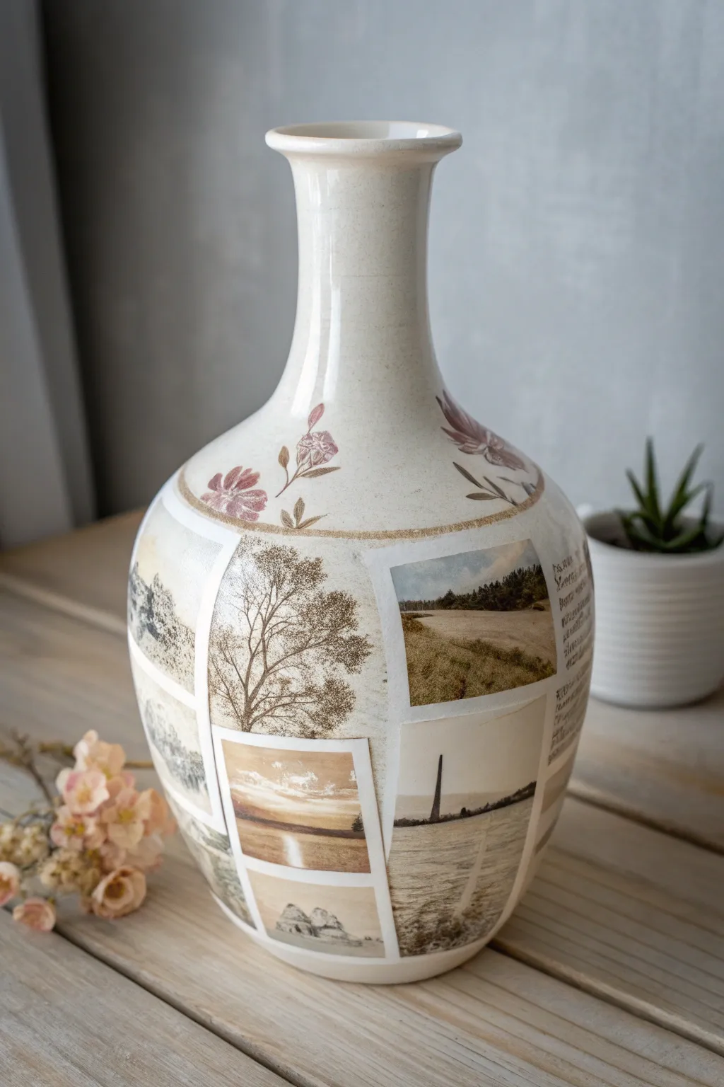 Transform your space with the timeless elegance of photo-enhanced vases, where simplicity meets soulful artistry.
