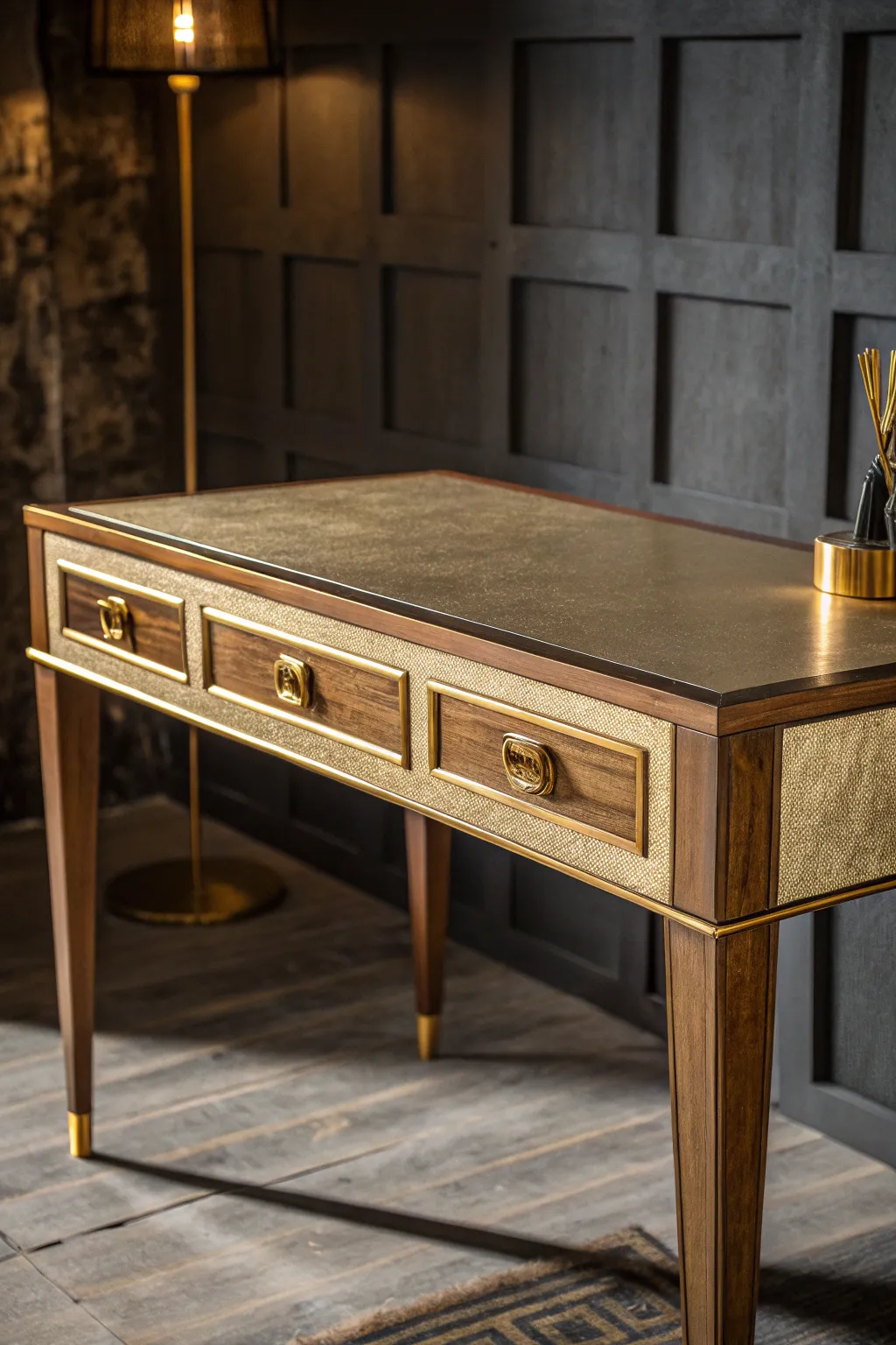 Elevate your workspace with the subtle elegance of metallic accents.