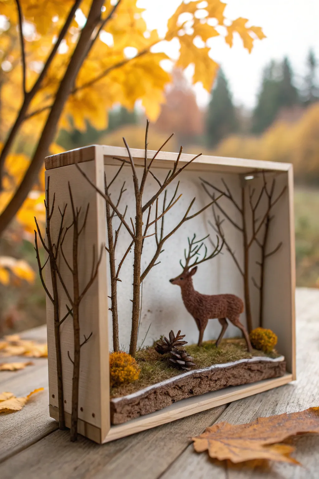 Discover the serene beauty of autumn in miniature form—perfect for your cozy, minimalist space.