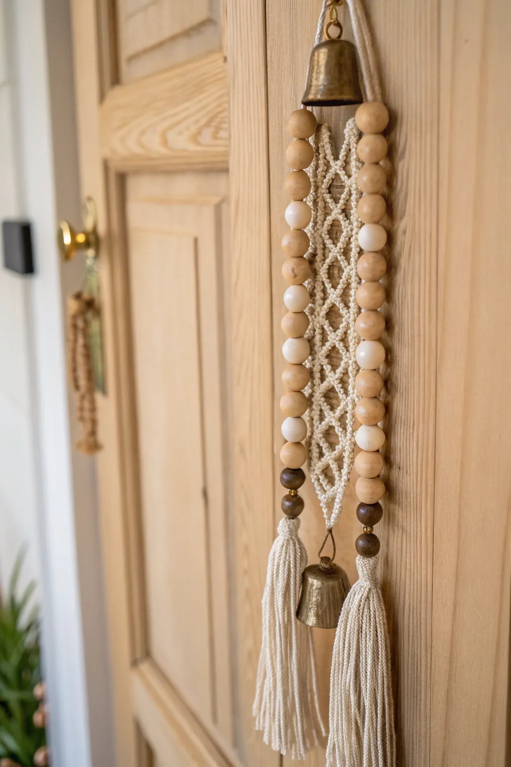 Add a touch of elegance and warmth to your entrance with these charming beaded door hangings!