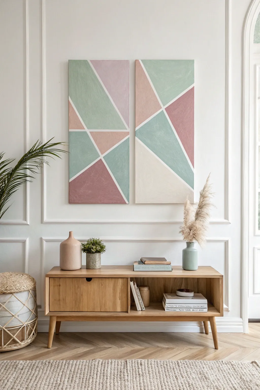 Transform your space with minimalist color block beauty – a perfect blend of Scandinavian simplicity and boho charm.