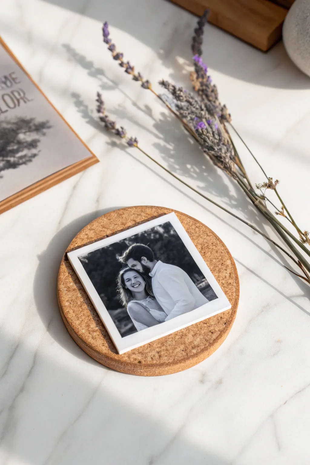 Cherish your memories with handcrafted photo coasters that blend minimalist style with personal sentiment.