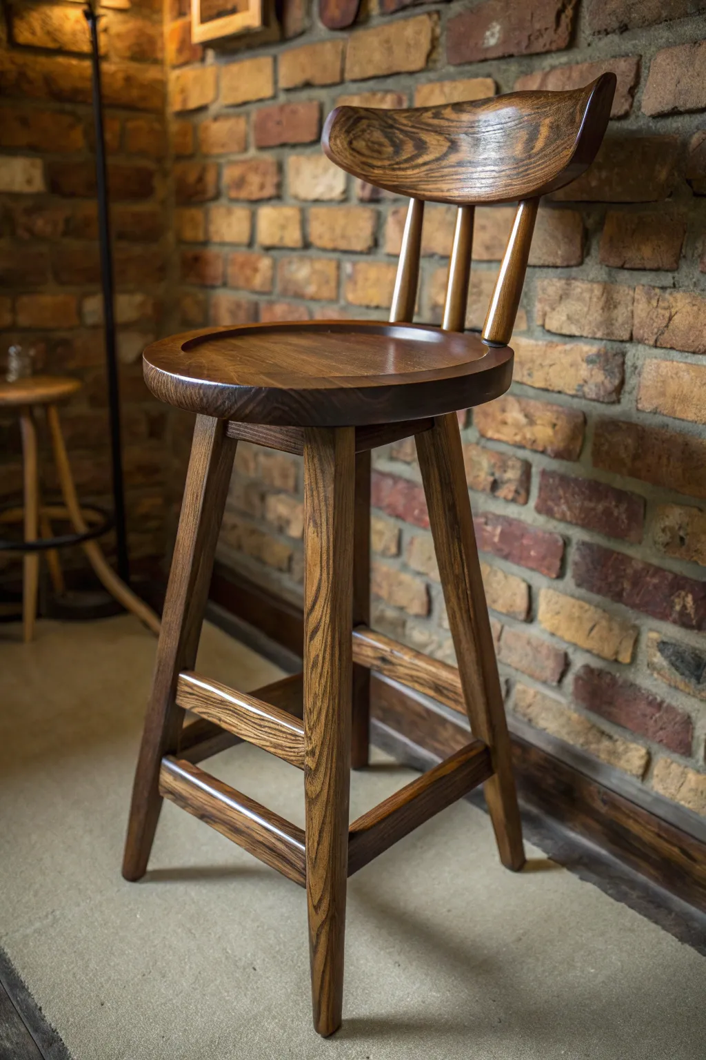 Spin in style with this handcrafted swivel barstool, where comfort meets craftsmanship.