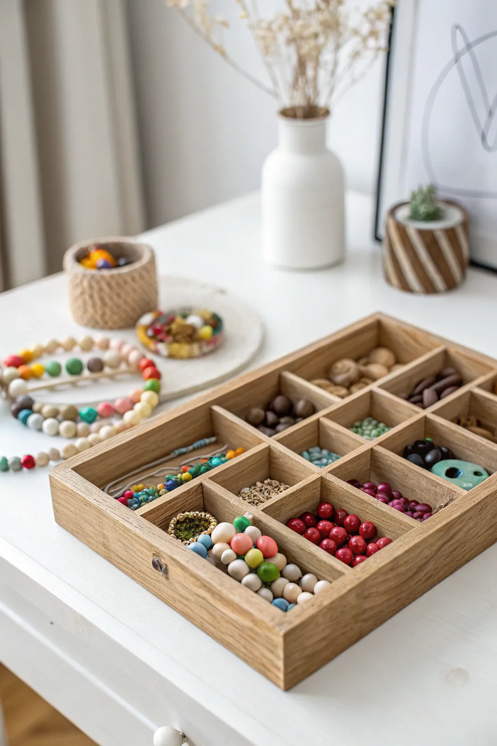 Elevate your bead organization with Scandinavian simplicity and boho charm.