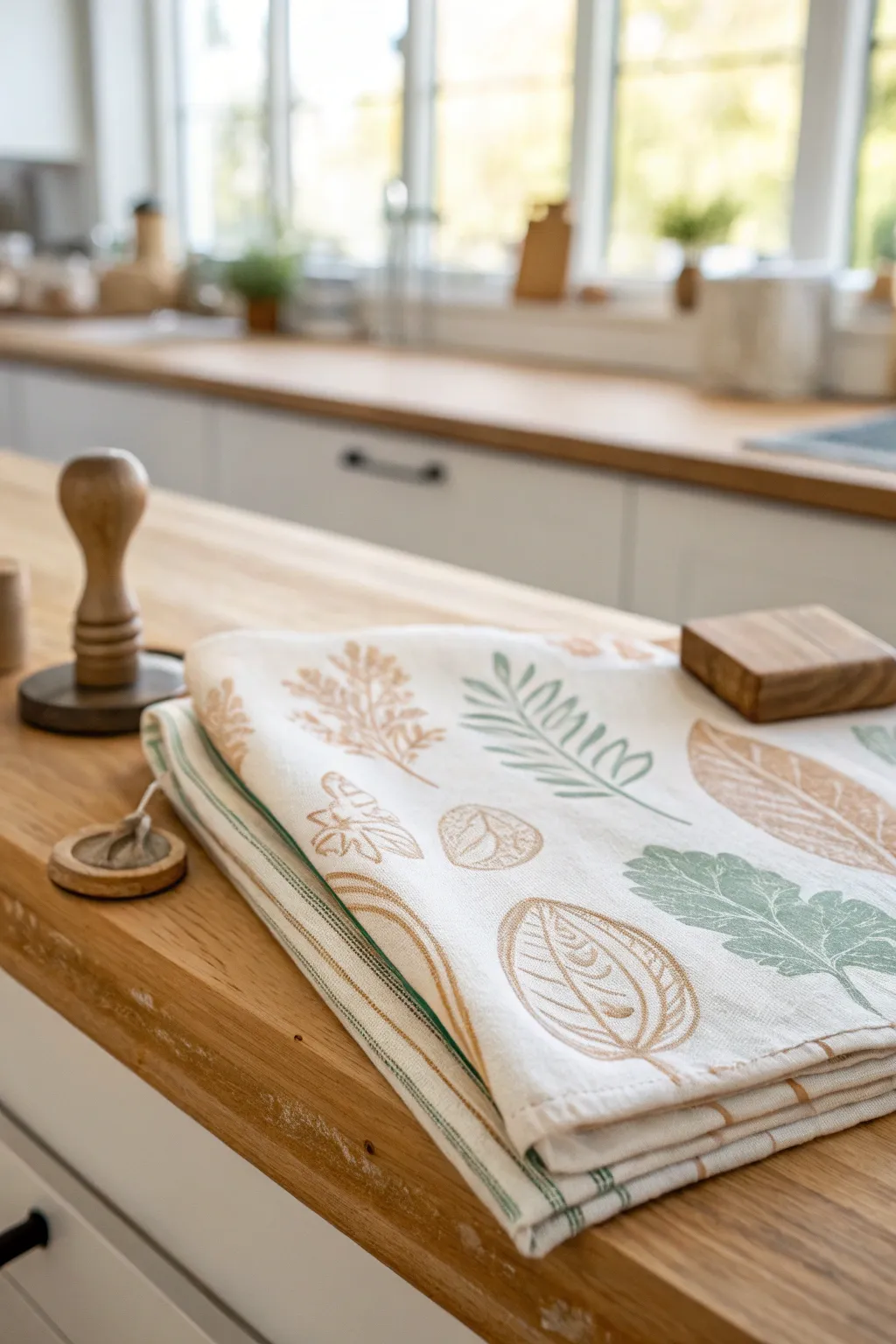 Elevate your kitchen style with personalized, hand-stamped tea towels – a perfect blend of minimalist beauty and thoughtful craftsmanship.