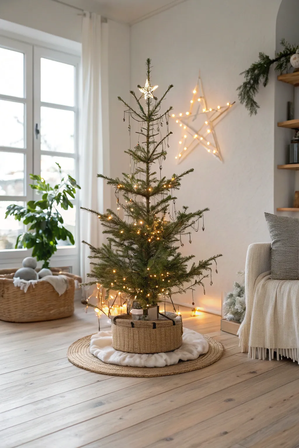 Illuminate your holiday spirit with a touch of minimalist magic. ✨🌲 #ScandinavianChristmas #DIYTreeBase