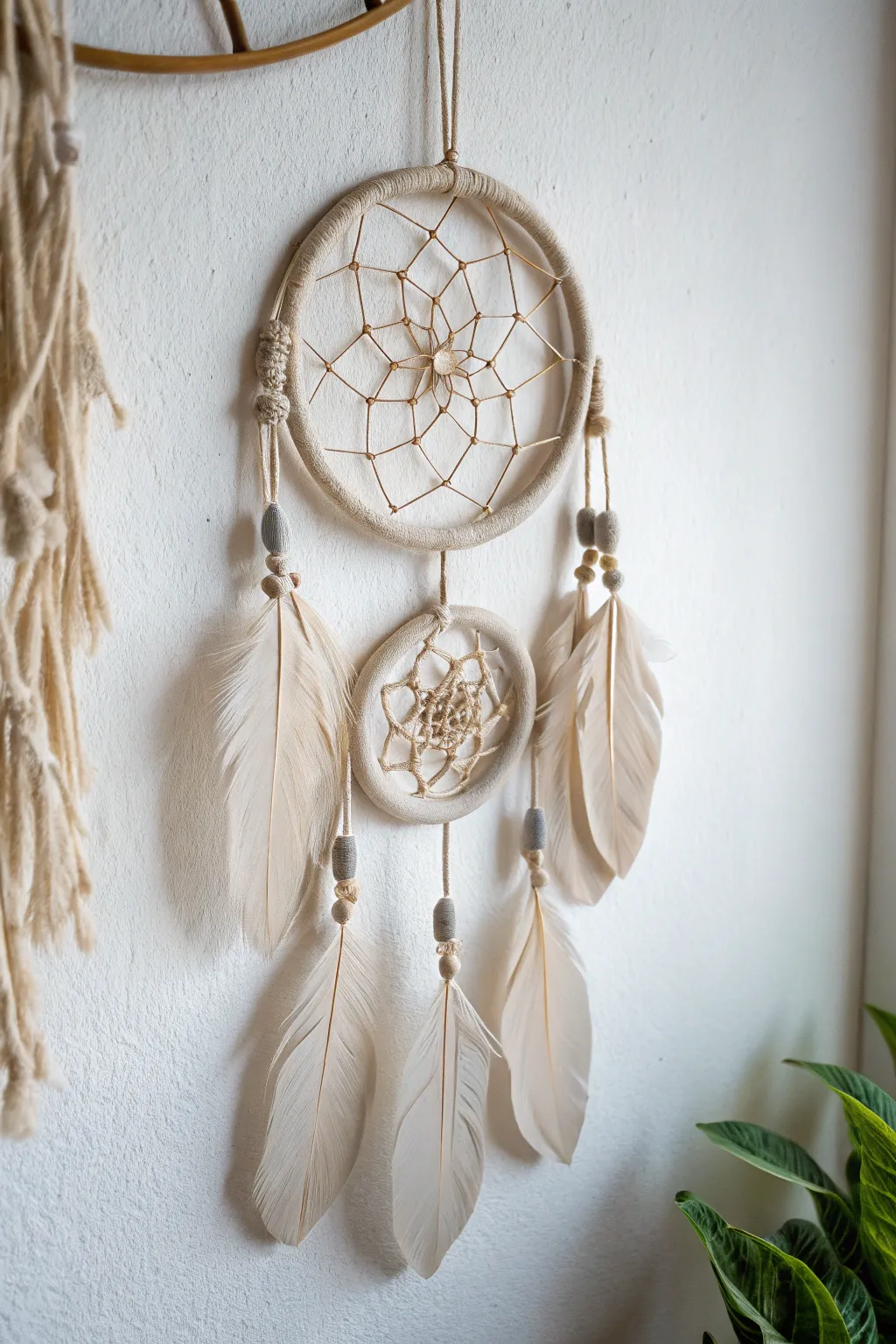 Embrace tranquility with a handcrafted clay dream catcher — where minimalist elegance meets boho charm.