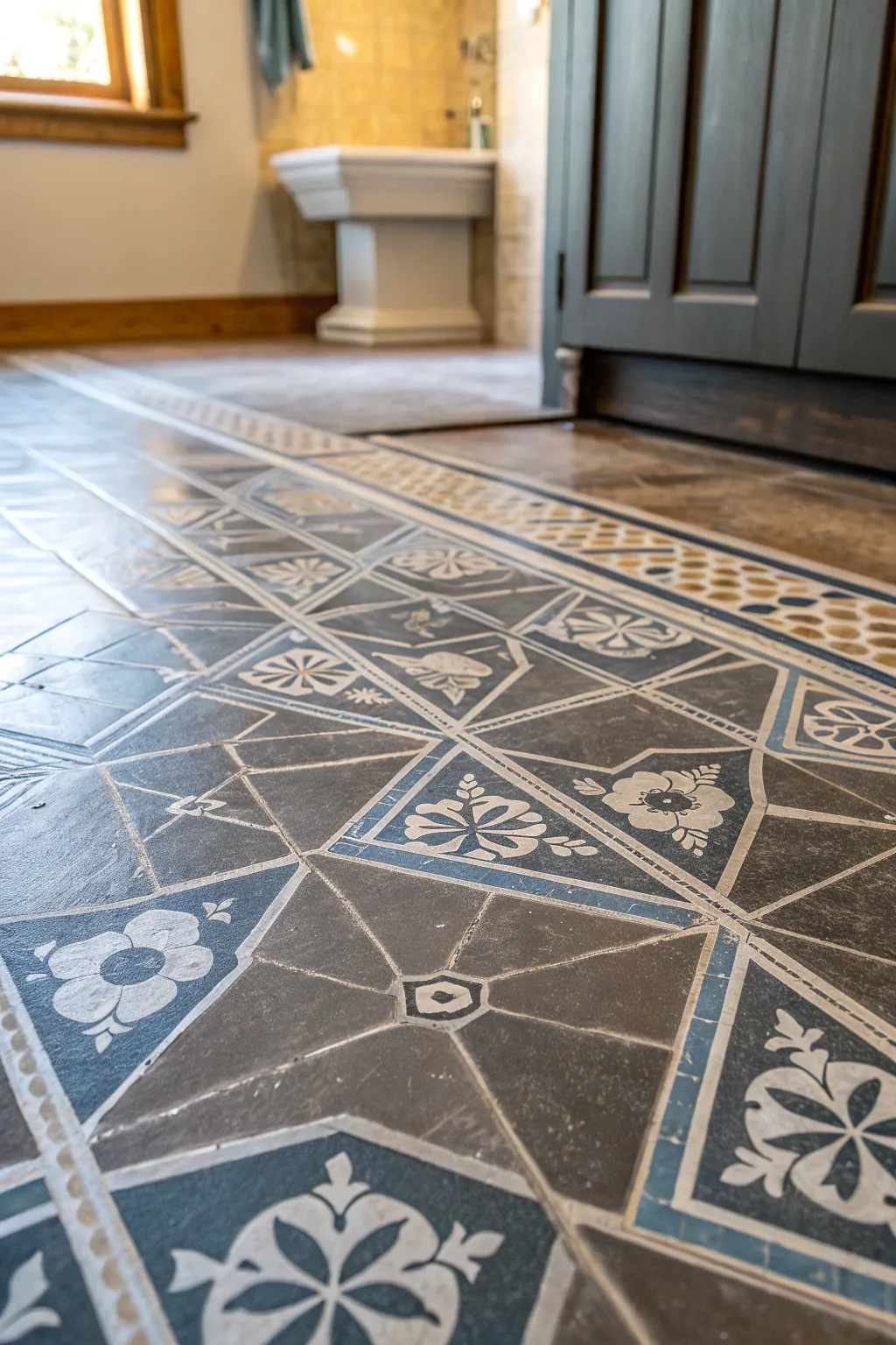 Transform your concrete floor into a stunning faux tile masterpiece with just a few simple techniques. Elegance meets ingenuity!