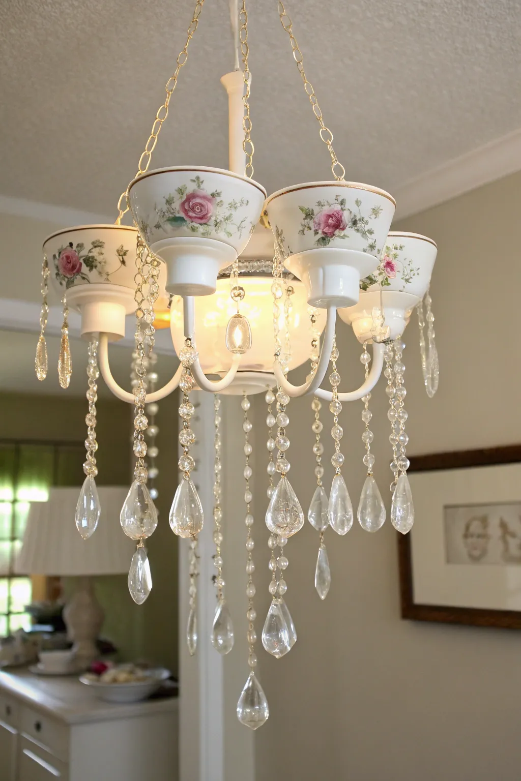 Repurposed Teacup Delight: A Vintage Touch with Crystal Elegance